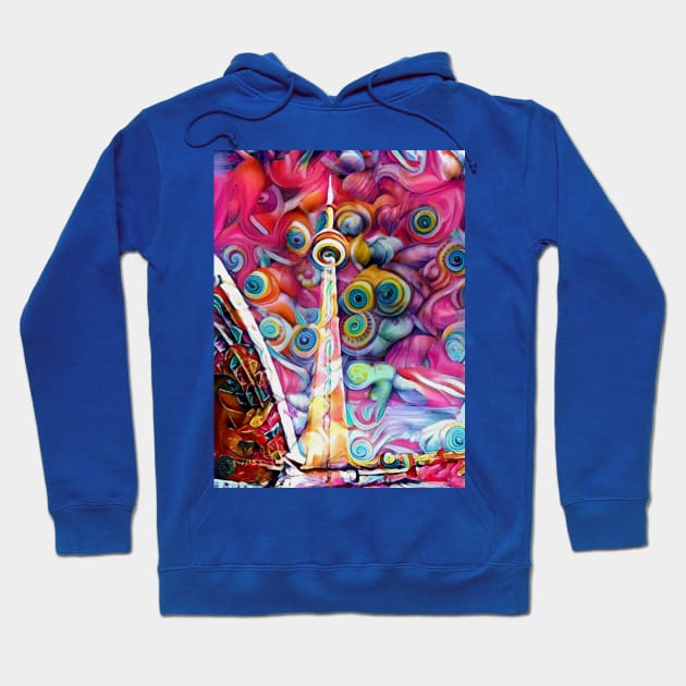 CN Tower Swirl Hoodie by ninasilver